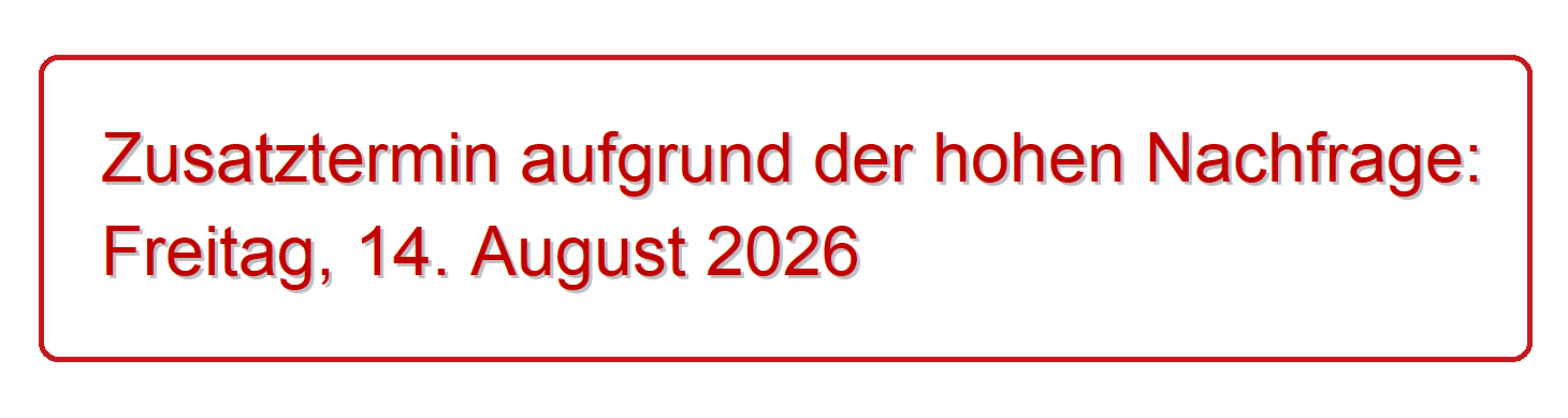 Zusatztermin 14.08.2026