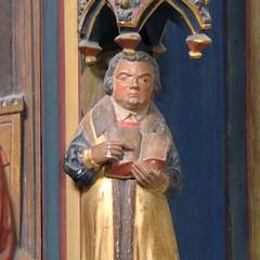 Lutherfigur an der Domkanzel