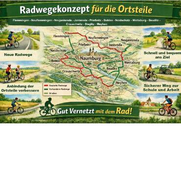 Radwegekonzept zur Anbindung der Naumburger Ortsteile &copy;Stadt Naumburg (Saale)